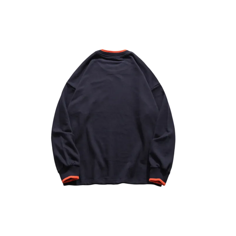 Embroidered Letters Oversize Long Sleeve Sweatshirt-6