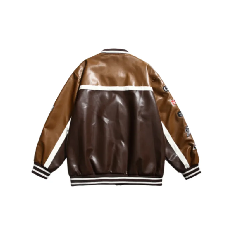Retro Heavy Embroidered PU Leather Jacket-7