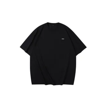 Solid Color Round Neck Short sleeved Oversize Cotton T shirt