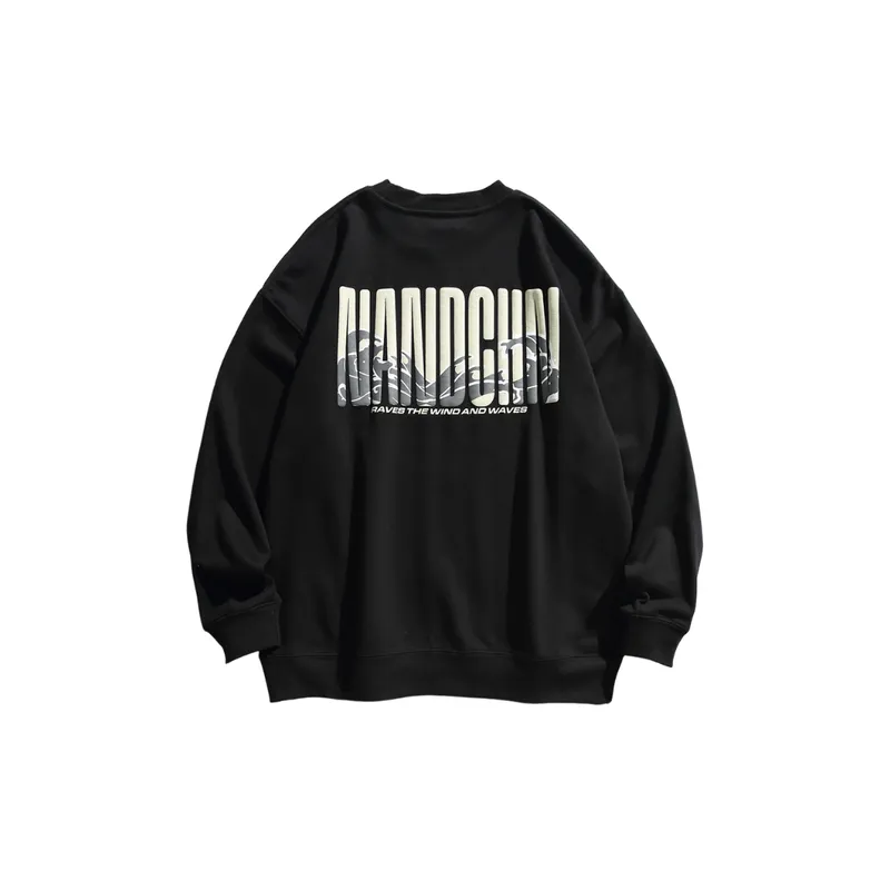 Hip Hop Letter Crewneck Casual Sweatshirt-1