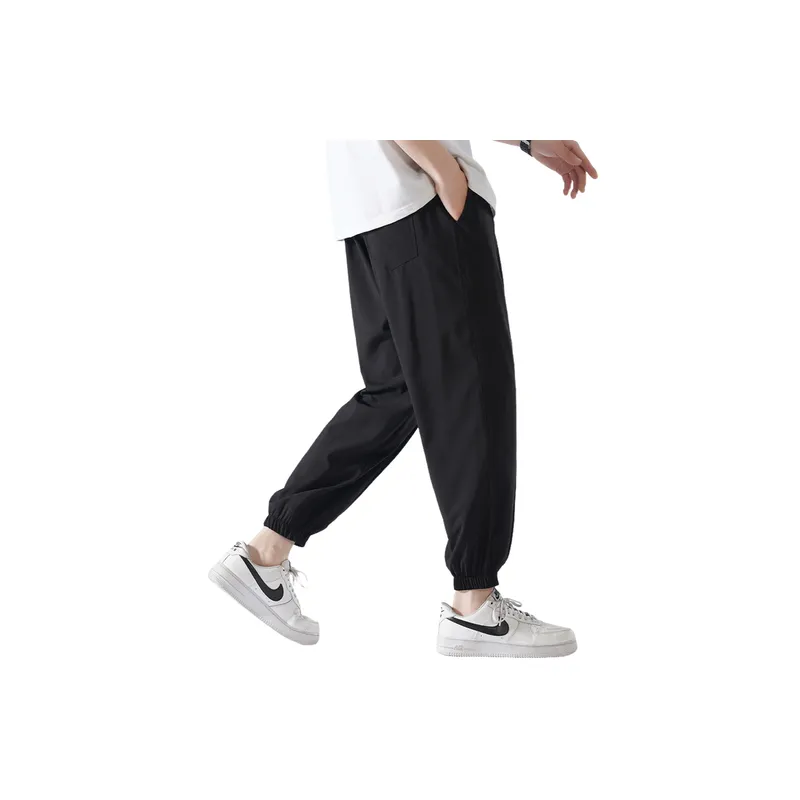 Sporty Loose Polyester Casual Pants-17