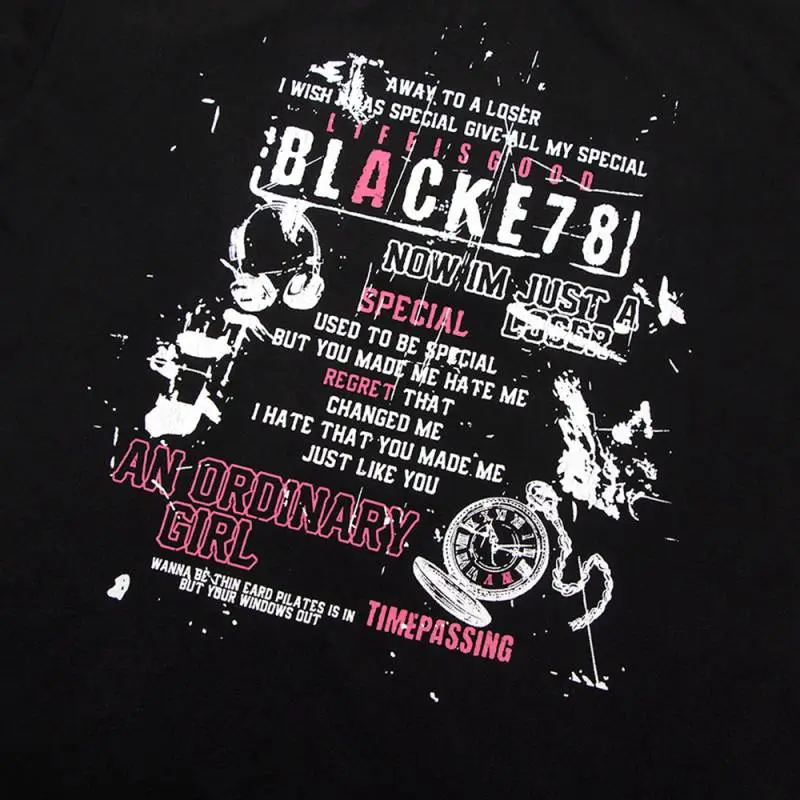 Trendy Letter Print 100% Cotton T Shirt-3