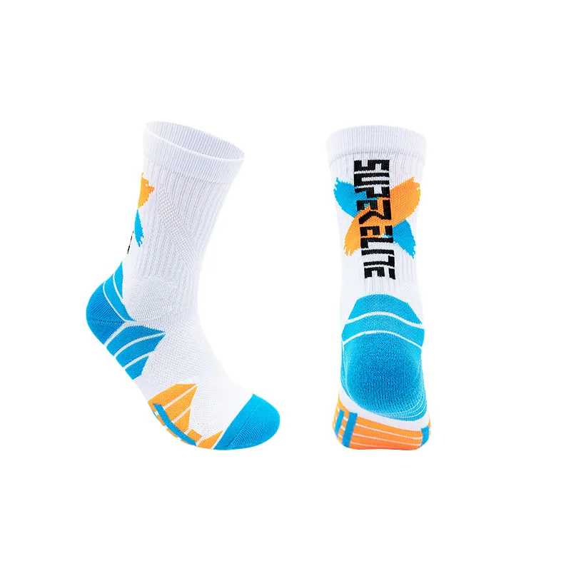 Contrast Color Sporty Polyester Mid Calf Sock-8