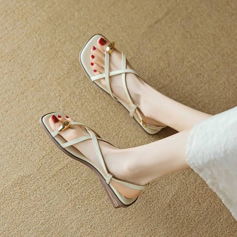 Casual Plain Roman Sandals-9