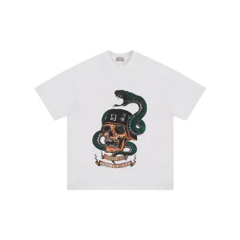 Washed Skull Cotton T Shirt