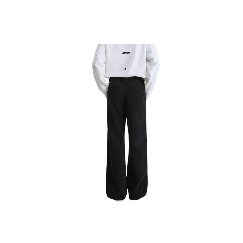 Loose Simple Blended Synthetic Fabrics Casual Pants-9