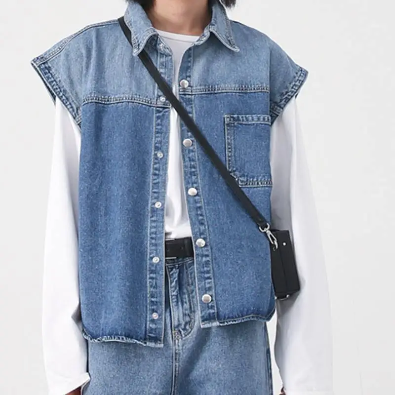 Casual Loose Cotton Blended Fabric Vest-1