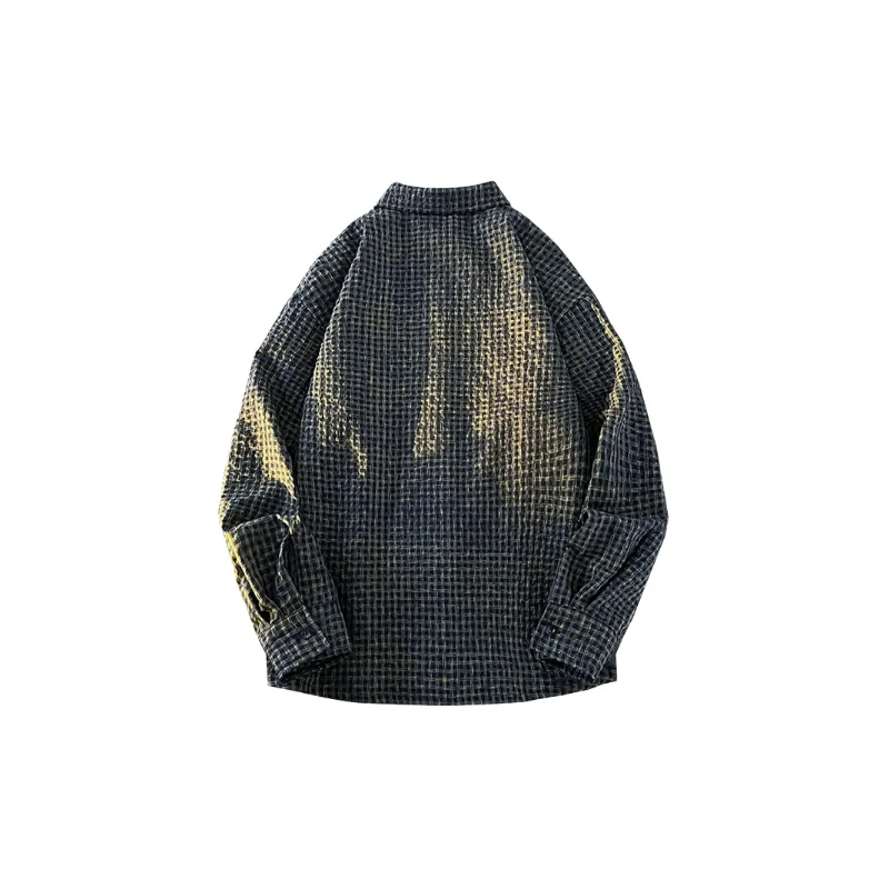 Fashionable Plaid Blended Synthetic Fabrics Shirt-9