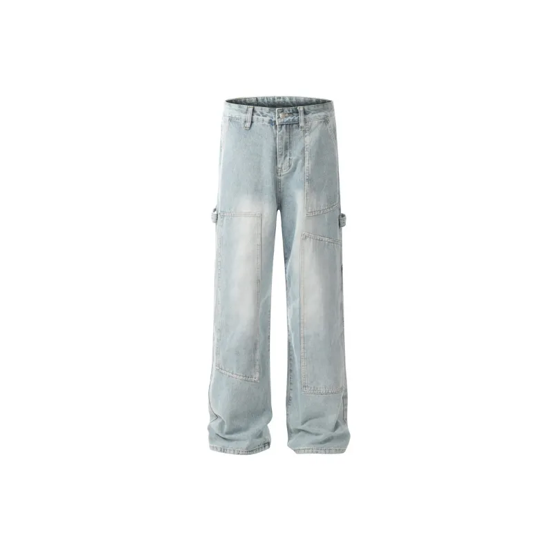 Loose Denim Cargo Pants-0