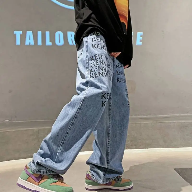 Trendy Letter Print Jeans-2