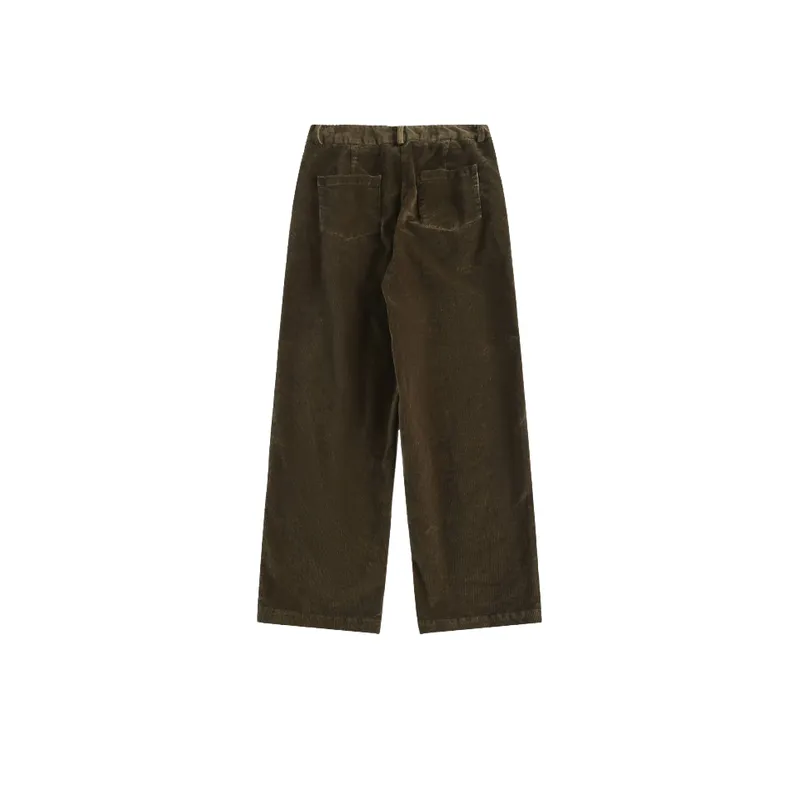 Retro Diamond Stitching Corduroy Pants-1