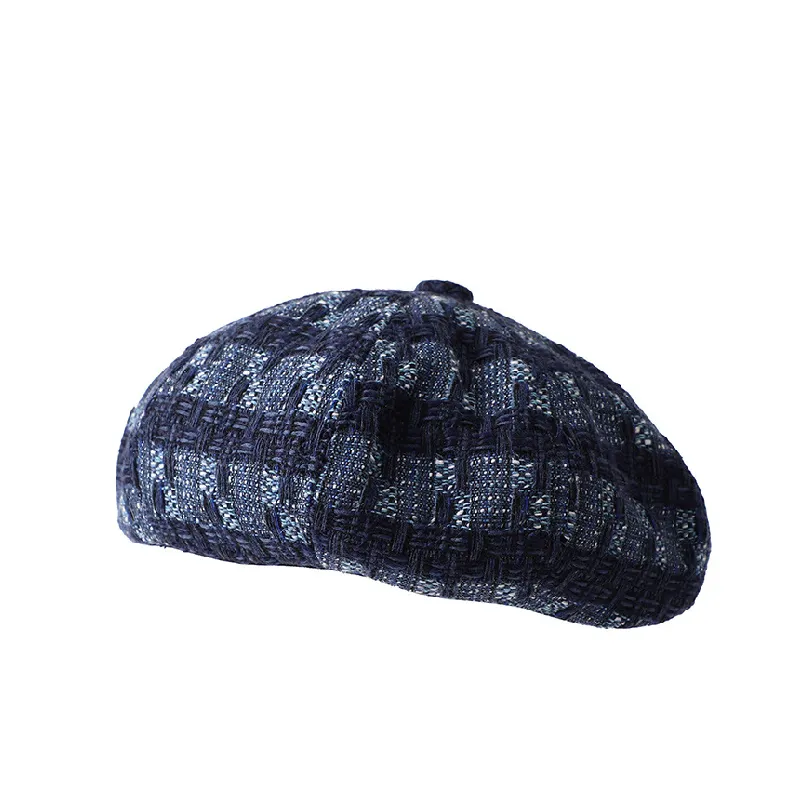 Retro Plaid Beret-1
