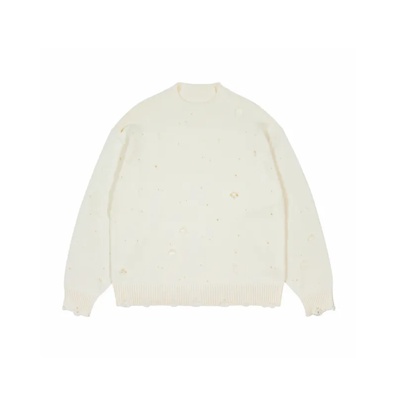 Crewneck Knitwear Rick Street Casual Loose Sweater