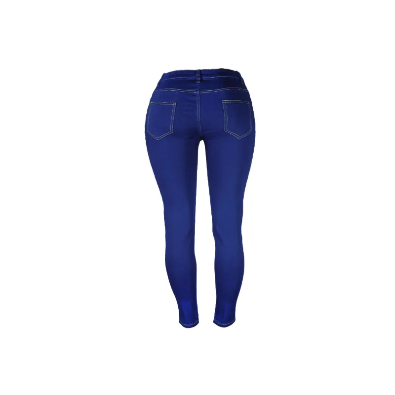 Casual Plain Jeans Women-13