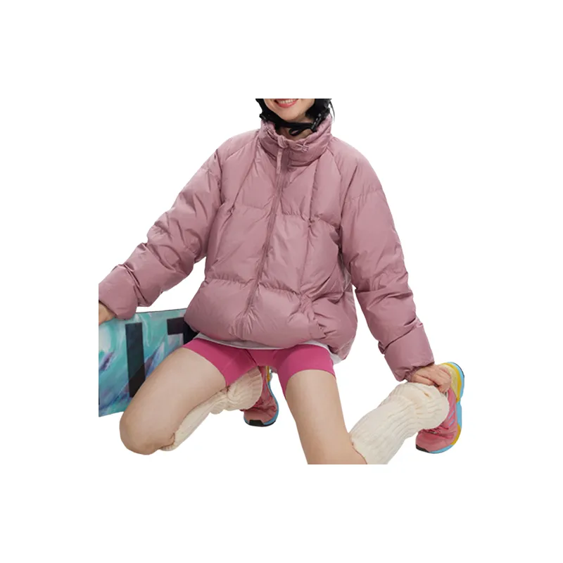 Casual Plain White Duck Down Jacket-2