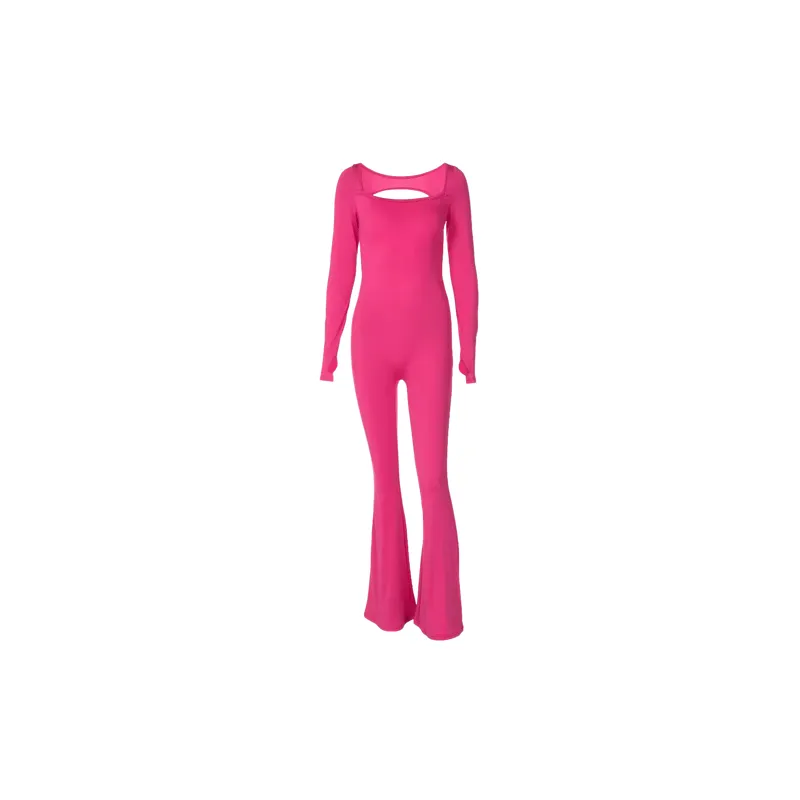 Sporty Plain Milky Silk Fleece Bodysuit Women-2