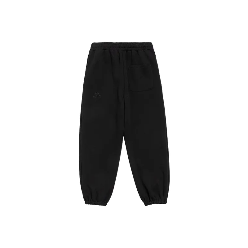 Plain Embroidery Cotton Casual Pants-7