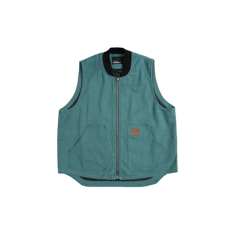 Simple Zipper Cotton Vest-2