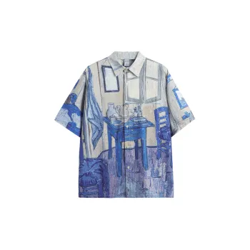 Oil Painting Seersucker Shirt
