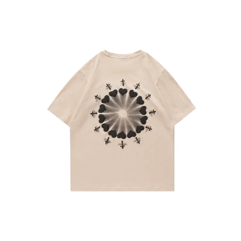 Casual Letter 100% Cotton T Shirt-5