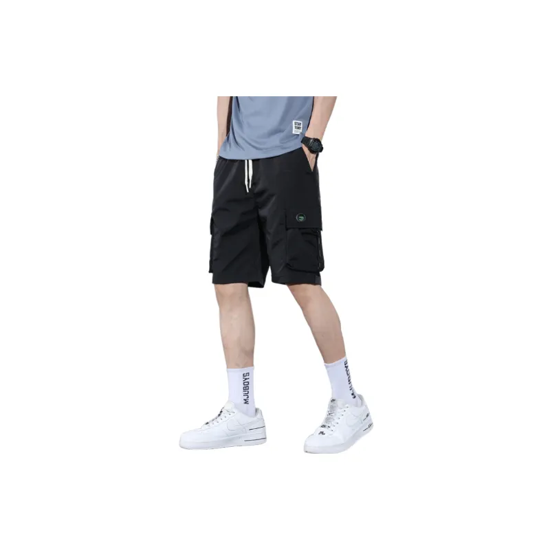 Casual Large Pockets Blended Synthetic Fabrics Cargo Shorts-2