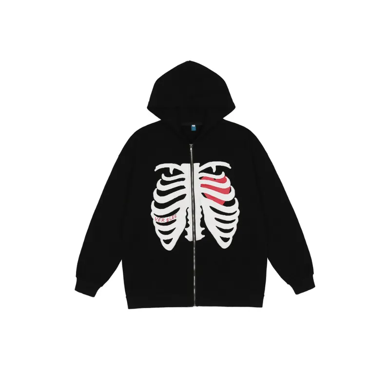 Skeleton Hiphop Hooded Sweater-2