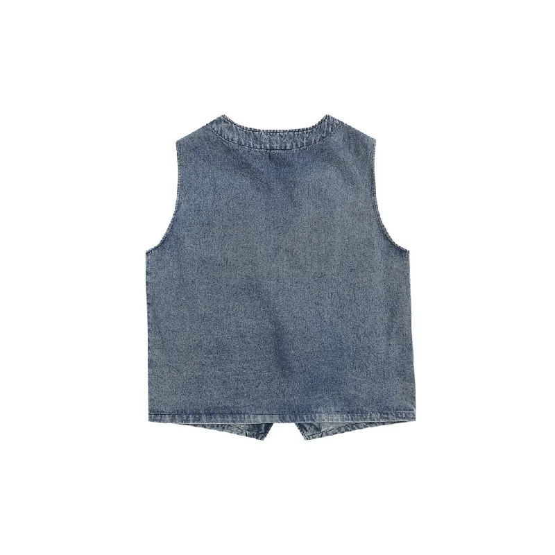 Fashion Loose Denim Vest-1