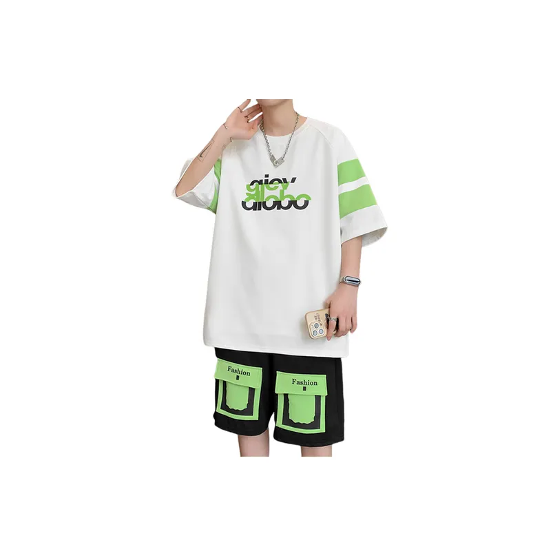 Trendy Short Sleeved Sports Suit-2