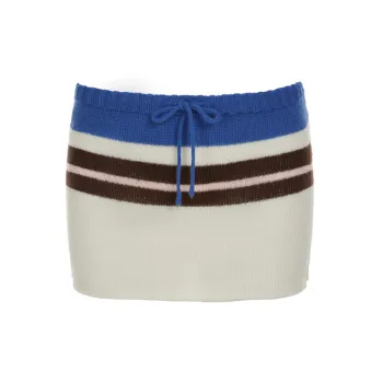 Striped Contrast Color Skirt Women