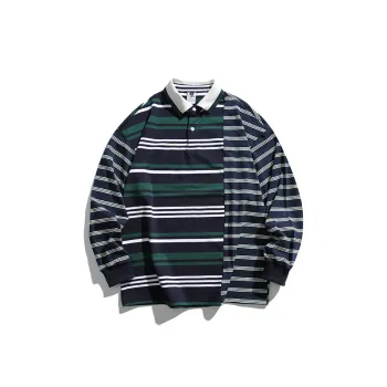 Retro Original Loose Patchwork Striped POLO Shirt