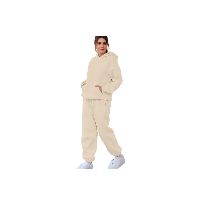Casual Sporty Polyester Sweatshirt Set Women-4