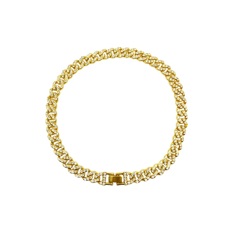 12mm Wide Single Row Simple Diamond Alloy Cuban Chain-0