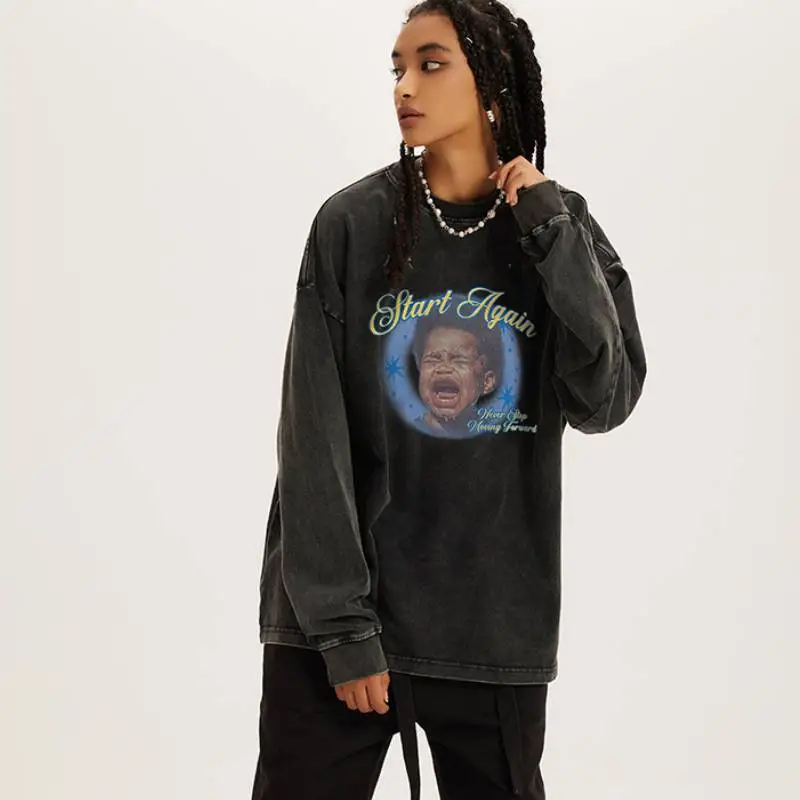 Retro Loose Cotton T Shirt-6