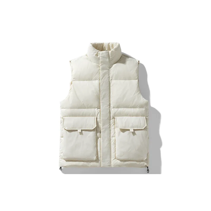 Casual Collar Workwear Vest Trendy Solid Color Cotton Jacket