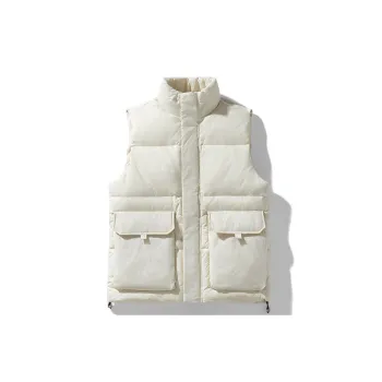Casual Collar Workwear Vest Trendy Solid Color Cotton Jacket