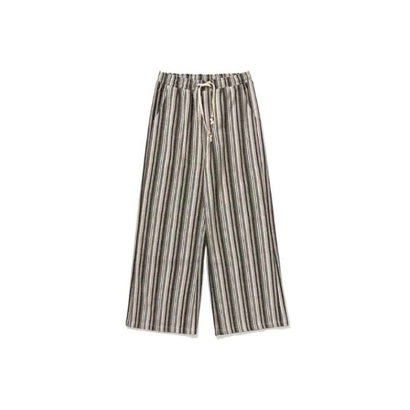 Retro Loose Cotton Blended Fabric Casual Pants-2