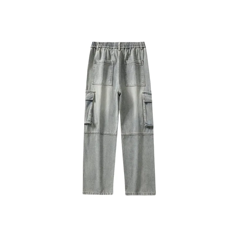 Funky Loose Denim Cargo Pants-5