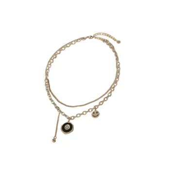 Double Layer Double Smiley Face Necklace