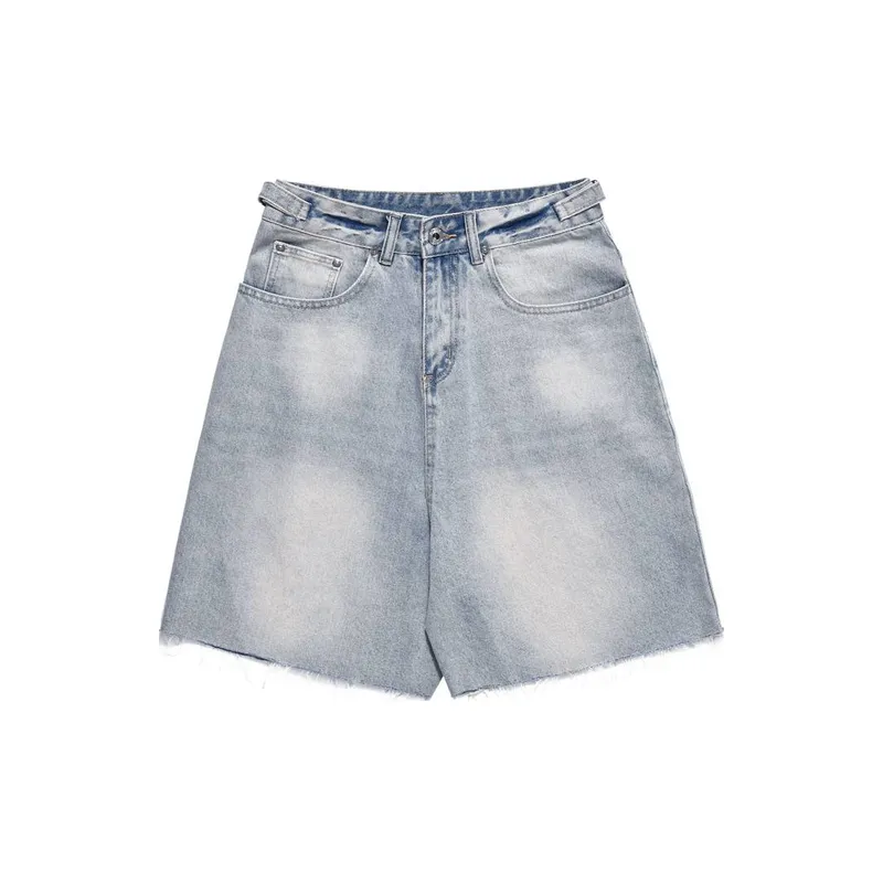 Washed Denim Shorts