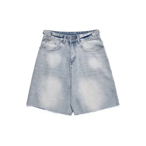 Washed Denim Shorts