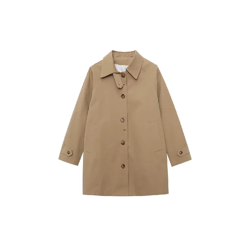 Casual Simple Cotton Trench Coat-0
