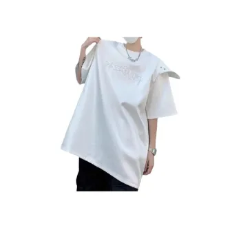 Trendy Shoulder Pad Splicing T Shirt