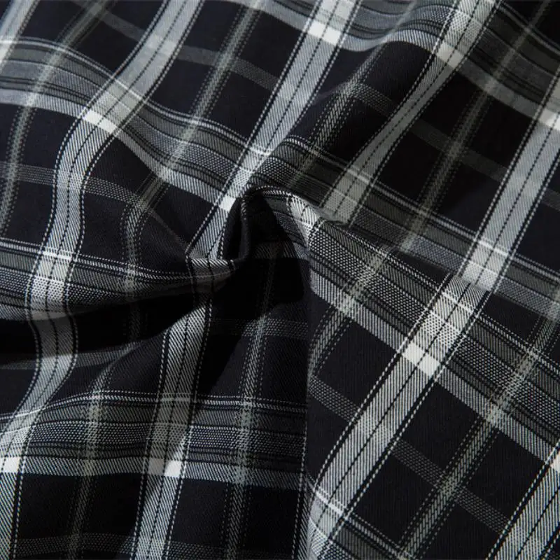 Loose Plaid Cotton Casual Pants Unisex-3