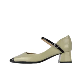 Simple Contrast Color Mary Jane Shoes