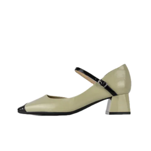 Simple Contrast Color Mary Jane Shoes
