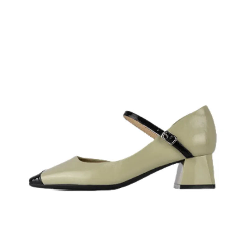 Simple Contrast Color Mary Jane Shoes-9