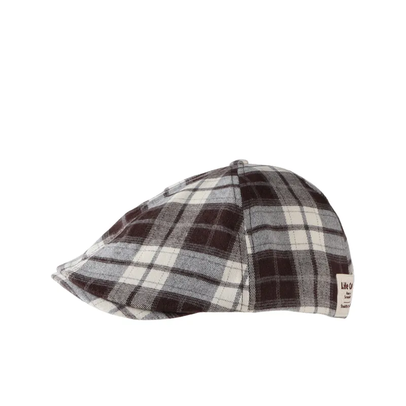 Retro Plaid Peaked Cap-4