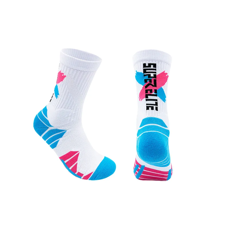 Contrast Color Sporty Polyester Mid Calf Sock-2