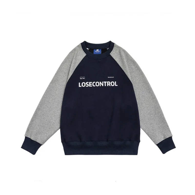 Color Blocked Printed Knitted Crewneck Sweatshirt-0
