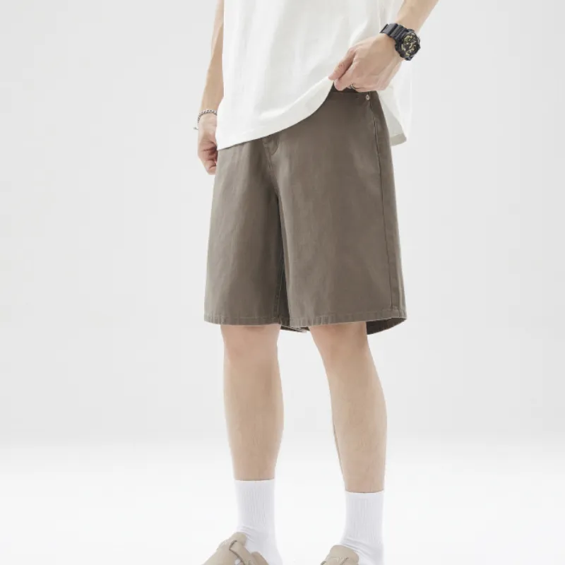 Simple Loose 100% Cotton Casual Shorts-2